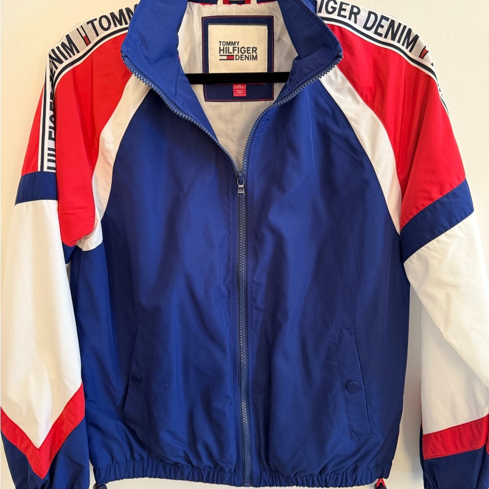 Tommy Hilfiger Blue and White Denim Label